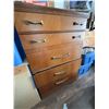 Image 1 : Five-Drawer Wood Dresser with Brass Handles