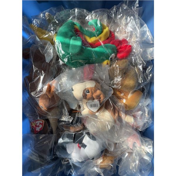 Tagged Ty Beanie Babies Plush Toys in Individual Bags
