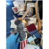 Image 6 : Collectibles Lot: Belt Buckles, Book, Flag, and Mixed Ephemera