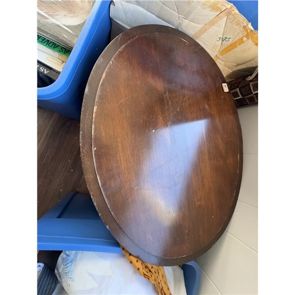 Round Wooden Side Table with Three Legs