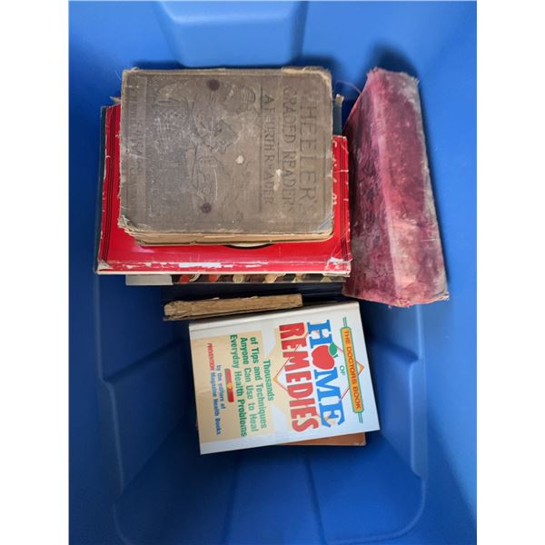 Box of Books Including Home Remedies and Older Hardcover Volumes
