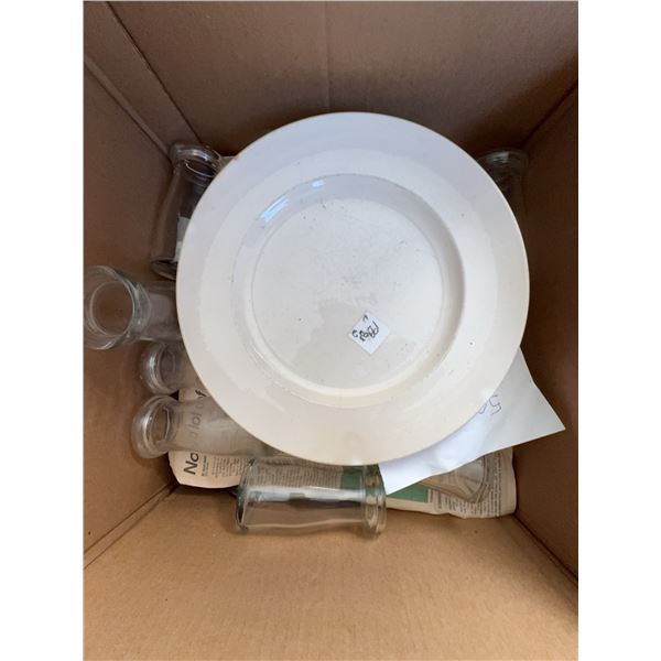 12 Glass 1/4 Pint Bottles, Plate, and Dinky Toys Range Rover