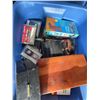 Image 1 : Bin of VHS Tapes, Audiocassette Tapes, and Trinkets