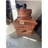 Image 1 : Brown Ceramic Cookie Jar with Cookie Label and Grinder-Style Lid