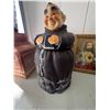 Image 1 : Ceramic Monk Cookie Jar with "Thou Shalt Not Steal" Inscription