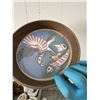 Image 5 : 2 Decorative Plates: Wedgwood Floral Plaque and Northwest Coast Art Plate