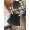 Image 3 : Four Black Vinyl and Chrome Stackable Chairs