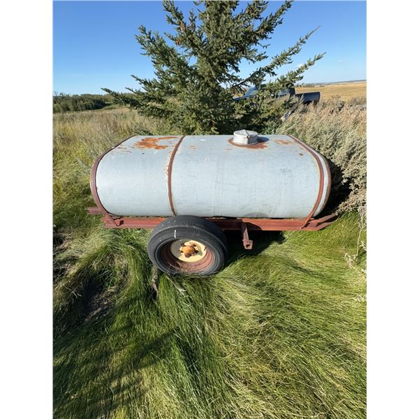 Steel Water or Fuel Storage Tank on Two-Wheel Trailer