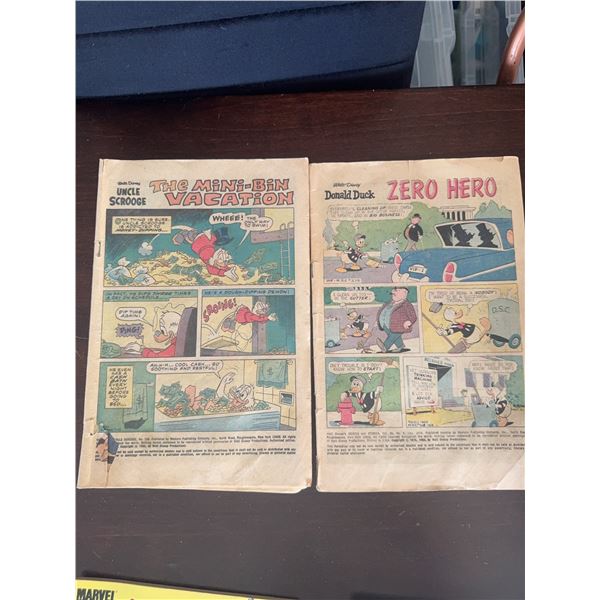 Walt Disney Comic Books Uncle Scrooge 'Mini-Bin Vacation' and Donald Duck 'Zero Hero'