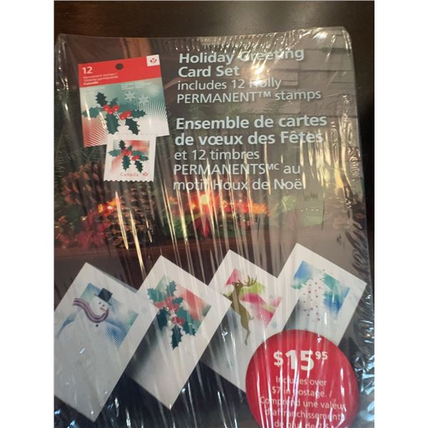 Canada Post Holiday Card Set With 12 Stamps and Envelope of Assorted Canadian Stamps