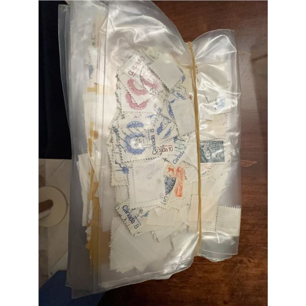 Large Assorted World Postage Stamp Accumulation in Bags, Mixed Countries, Various Eras