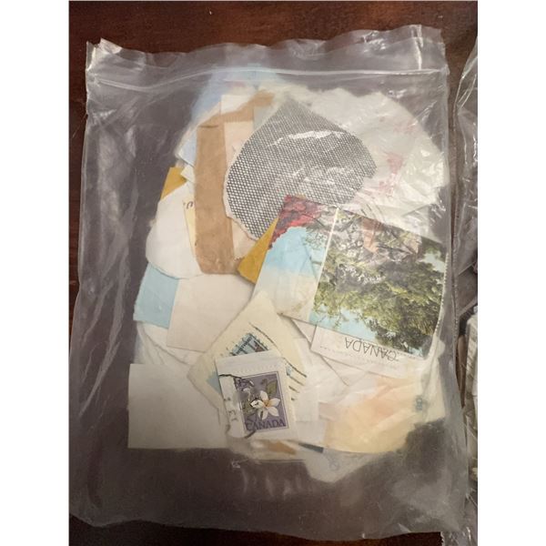 Used Canada and International Postage Stamps in Plastic Bag
