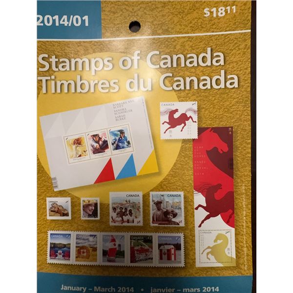 2014 Canada Post Stamp Collection Booklet With Lunar Horse Stamps