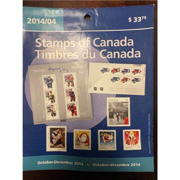 Canada 2014/04 Stamp Collection Sheet, NHL & Holiday Themes, 8 Stamps