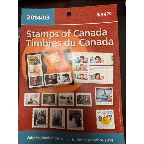 2014 Stamps of Canada Collection Album July-September With Mint Stamps