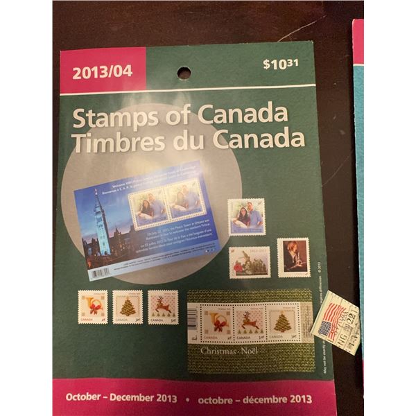 2013/04 Stamps of Canada Collection Sheet With Christmas and Wildlife Stamps