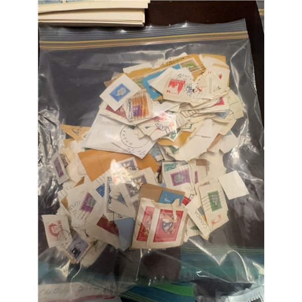 Large Bag of Mixed Canadian Used Postage Stamps Off Paper