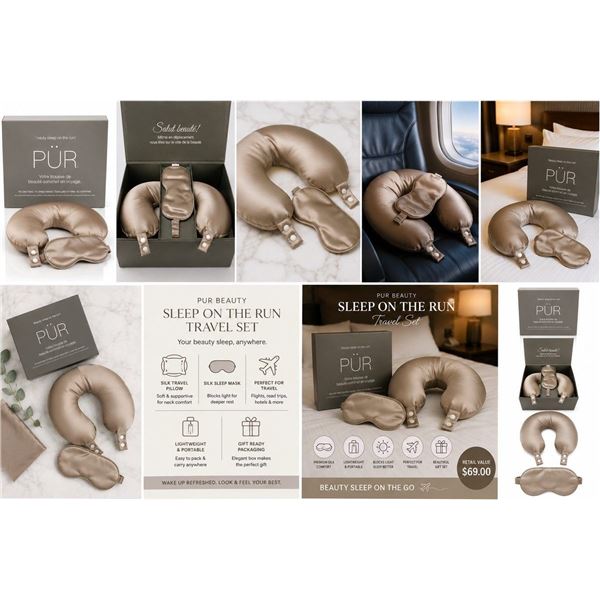 Pur Beauty Sleep on the Run Travel Set (Taupe or Champagne-Beige)