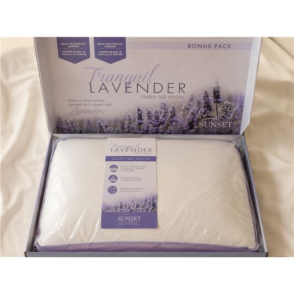 Tranquil Lavender Memory Foam Pillow - White