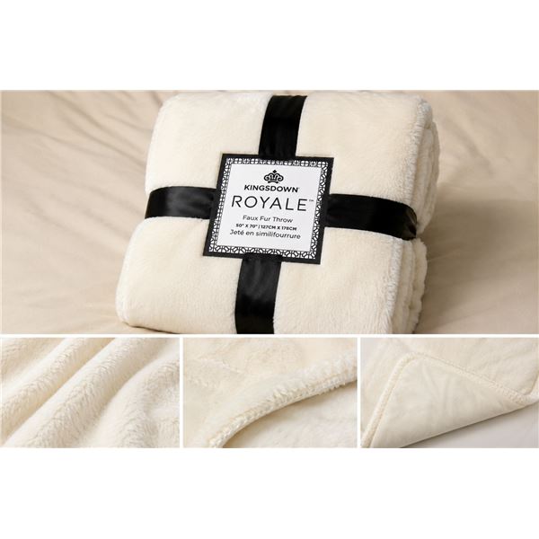 Kingsdown Royale Plush Throw - Ivory