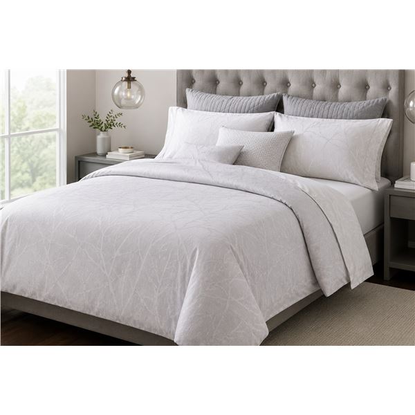 Fieldcrest Luxury Duvet Set - Light Grey