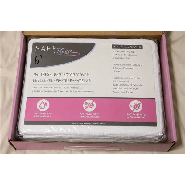 Safe Sleep Mattress Protector - Pink & White