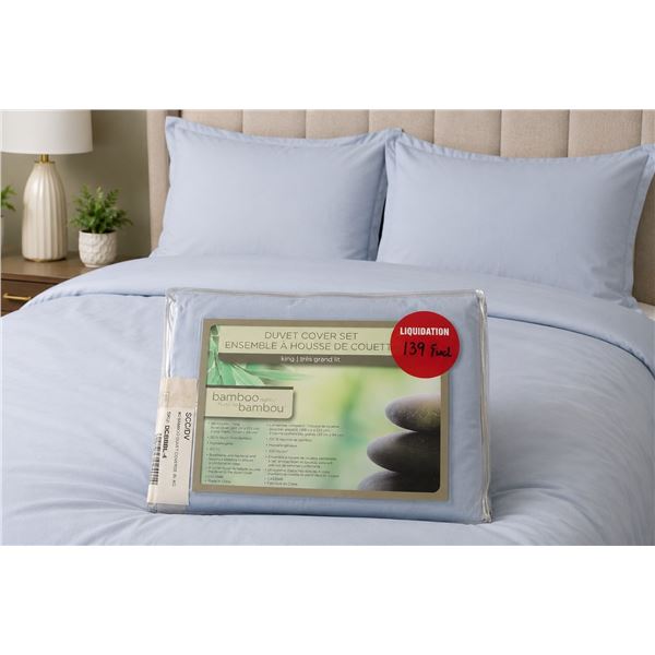 Bamboo Duvet Cover Set - Light Blue