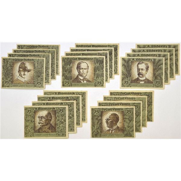Germany. Hamburg & Bremen, 1921, 75 Pfennig Colonial Memorial Notgeld Collection.