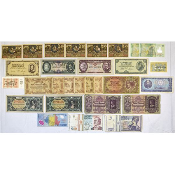 European Banknotes and Eisenach Notgeld Set, 1921 to 2005.