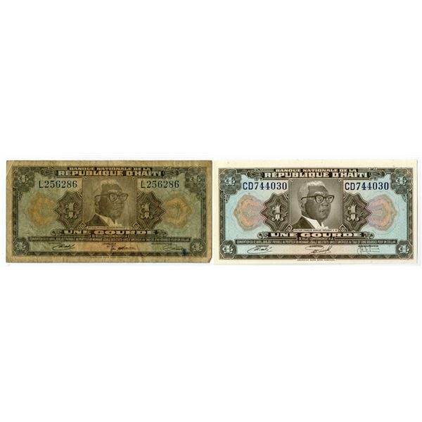 Haiti. Banque National de la Republique d'Haiti, L.1919, Issued Banknote Pair.