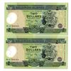 Image 1 : Solomon Islands. Central Bank of Solomon Islands, 2001, Matching Serial Number Pair of Banknotes.