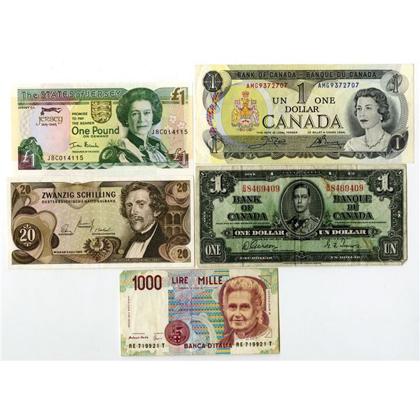 World Wide Assortment of Issued Banknotes, 1937 to 2004.