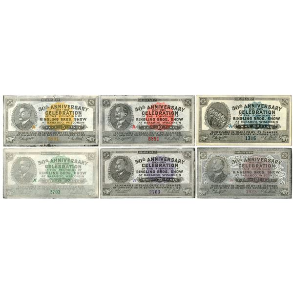 WI. Ringling Bros. Show, 1933, 50th Anniversary Celebration Scrip Notes.