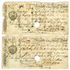 Image 1 : England. Margate Isle of Thanet Bank, I/C 1799 Bank Check or Draft Pair.