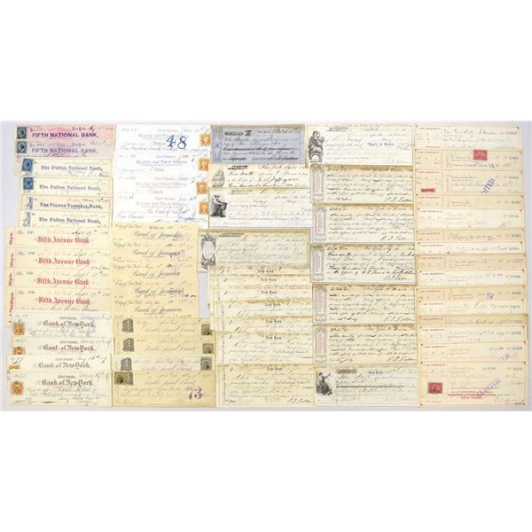 New York Check, Draft & Fiscal Document Collection, 1855 to 1900