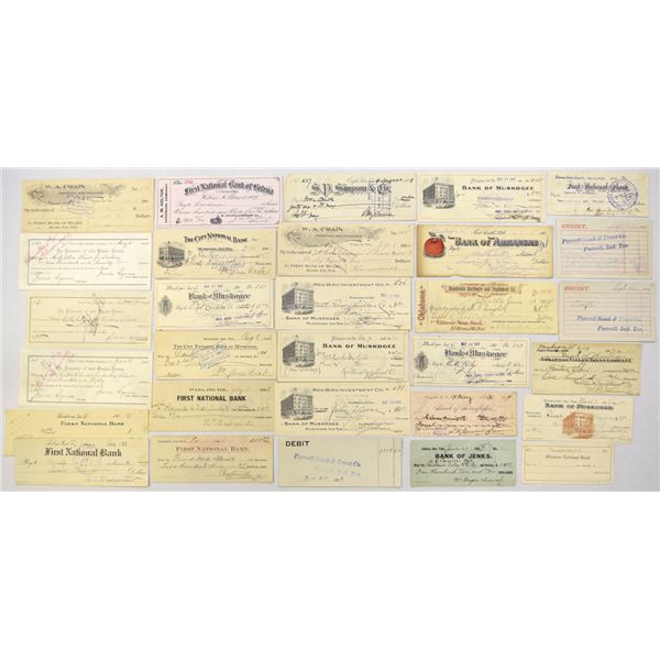 OK. Indian Territory & Early Oklahoma Bank Check & Draft Collection, 1885 to 1917.