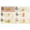 Image 1 : WS. First National Bank of Kenosha, 1873 to 1883, I/C Check Assortment with 6 Different Imprinted Re