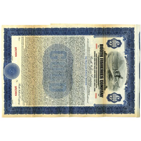 DE. Booth Fisheries Co. 1926 Specimen Bond