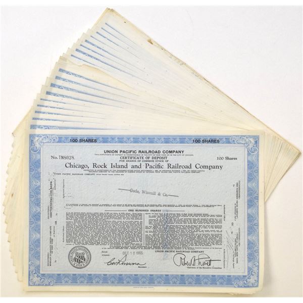 Chicago Rock Island and Pacific, 1965 to 1966, Union Pacific Railroad Certificate of Deposit Collect