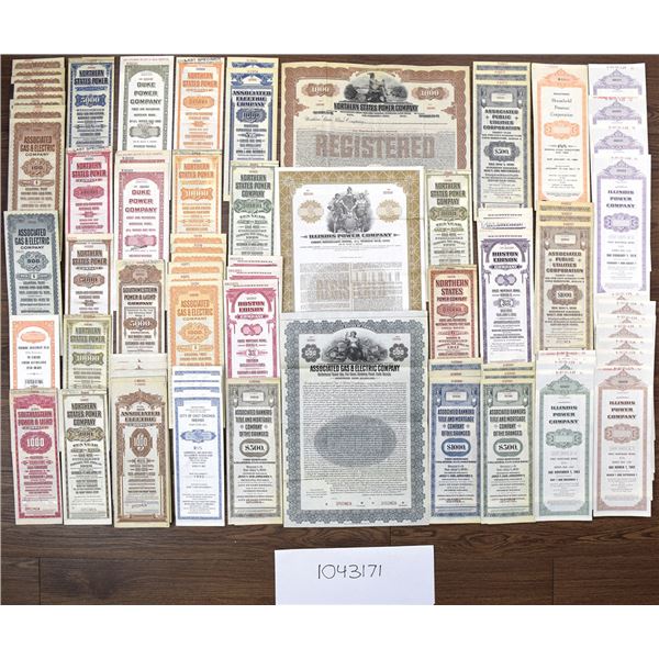 Midwest and American Utility Specimen Bonds, ca.1920-1990s, Group Lot of over 75 Pieces
