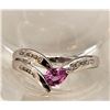 Image 2 : Pink Sapphire and Diamond Chevron Contour Ring