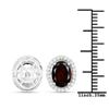 Image 3 : Glamorous Garnet and Lab-Diamond Halo Earrings