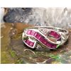 Image 1 : Square-cut Ruby and Round Diamond Infinity Ring