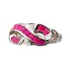 Image 2 : Square-cut Ruby and Round Diamond Infinity Ring