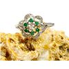 Image 5 : Emerald Cluster Ring with Diamond Swirl Halo