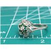 Image 8 : Emerald Cluster Ring with Diamond Swirl Halo