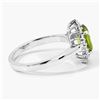 Image 3 : Natural Peridot and Lab-Grown Diamond Halo Ring