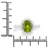 Image 7 : Natural Peridot and Lab-Grown Diamond Halo Ring