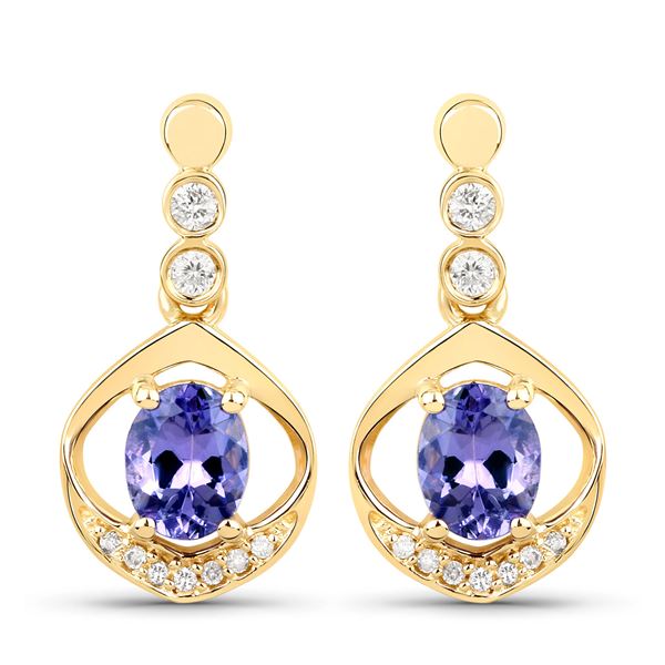 Tanzanite and Diamond Drop Earrings- Exotic Appeal