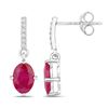 Image 2 : 14KW Ruby Diamond Dangle Earrings